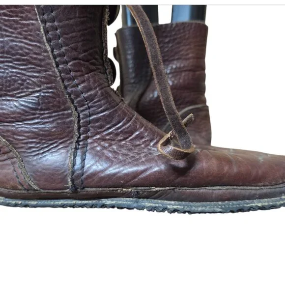 Vintage Unisex All Leather Native American Coin Laced Boots